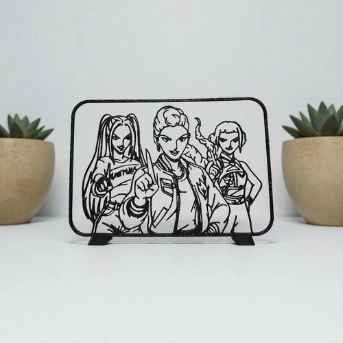 Kpop Demon Hunters 3D Line Art with Ready-to-Display Stand