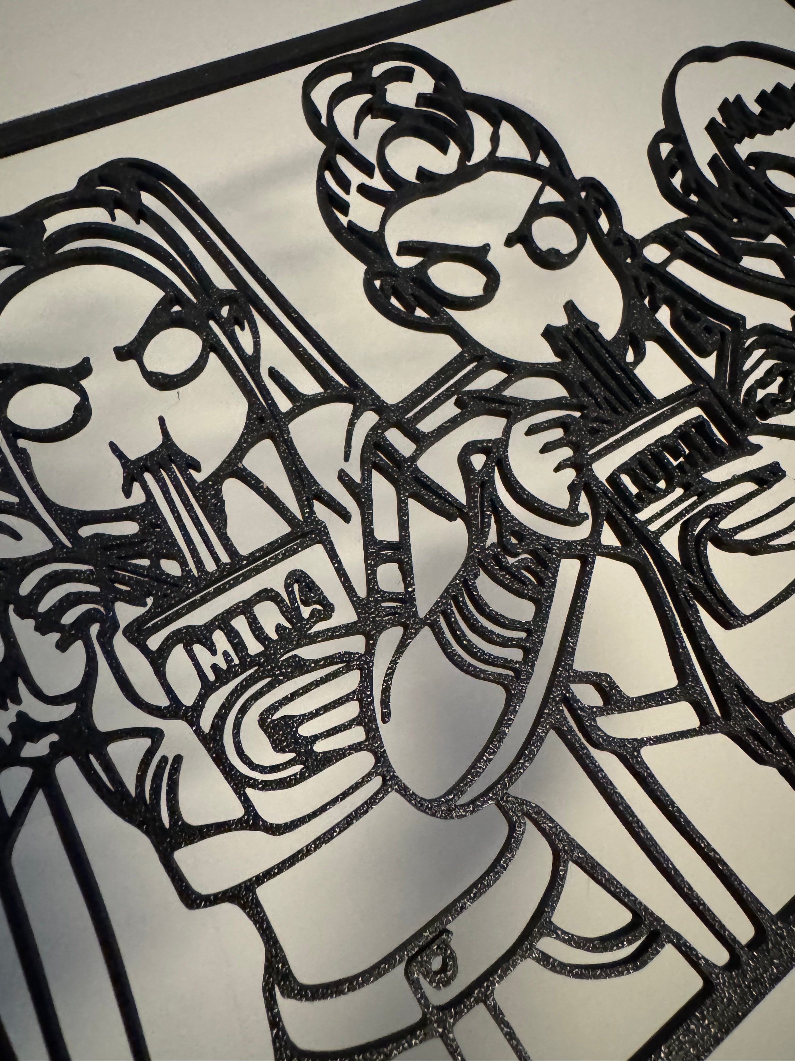 Kpop Demon Hunters Huntrex Noodles 3D Line Art with Ready-to-Display Stand