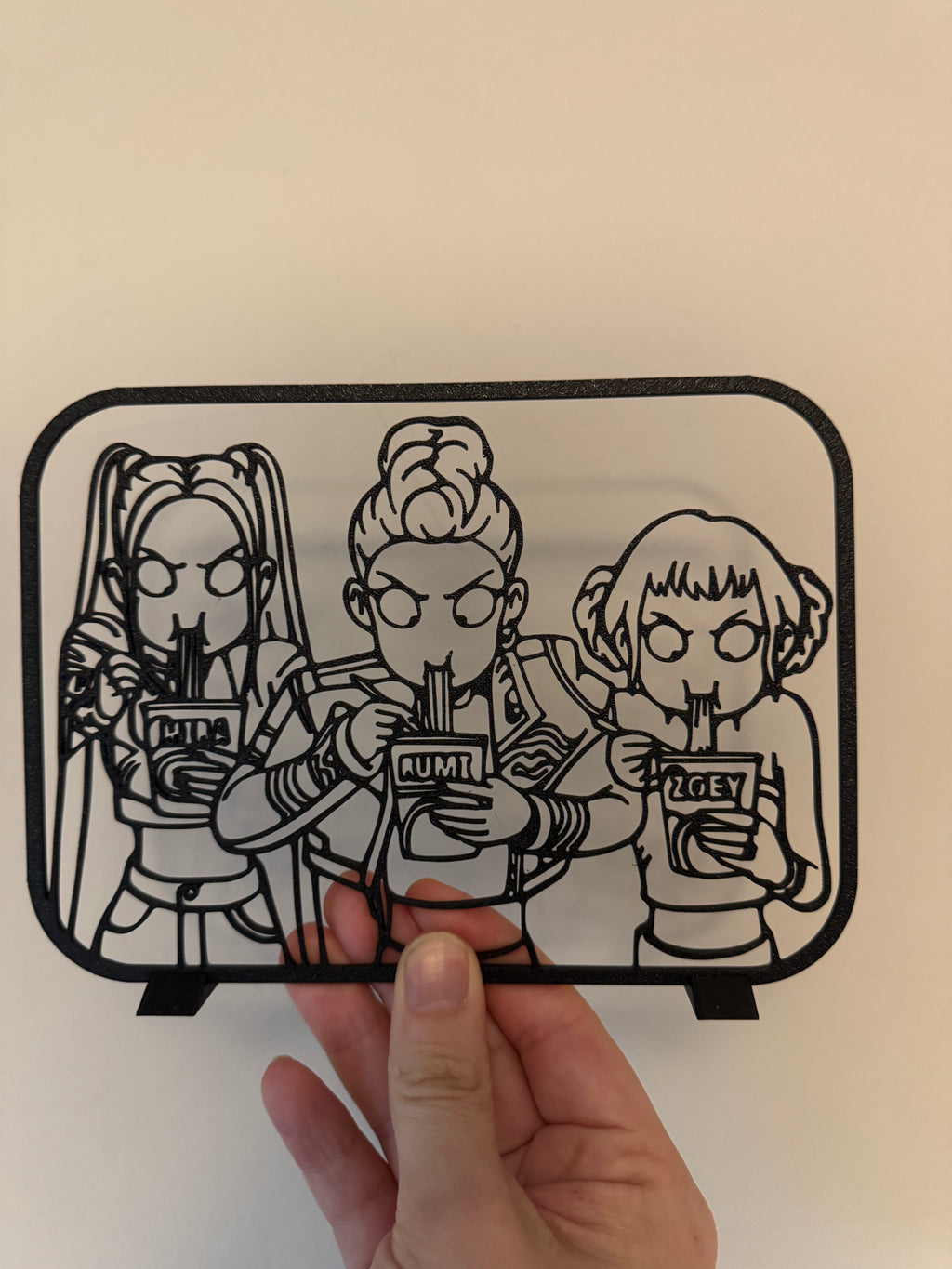 Kpop Demon Hunters Huntrex Noodles 3D Line Art with Ready-to-Display Stand