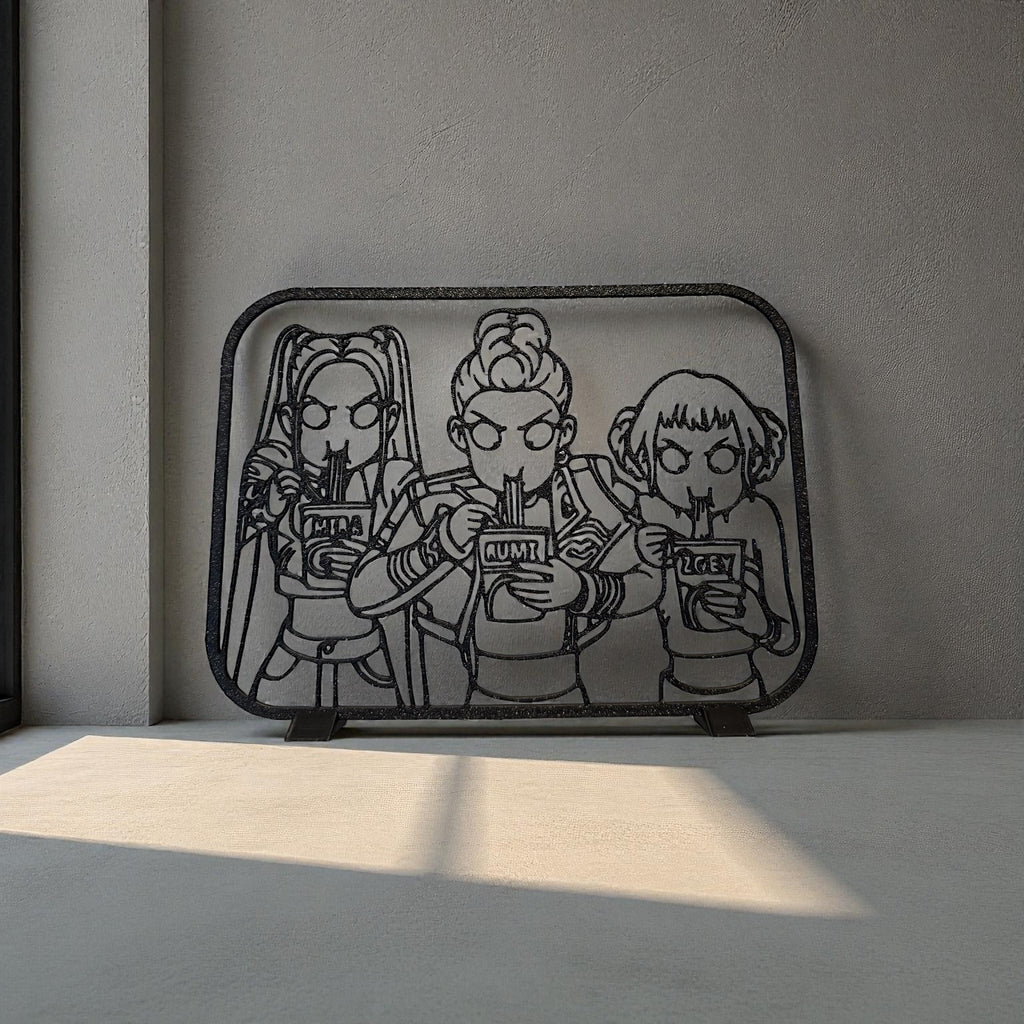 Kpop Demon Hunters Huntrex Noodles 3D Line Art with Ready-to-Display Stand